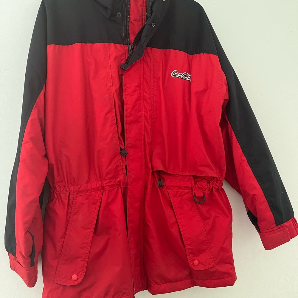 Vintage WearGuard Coca Cola Red And Black Zip Up Winter Jacket Size Large